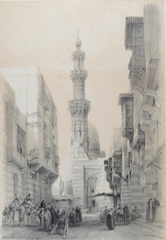 Principal Mosque Boulak, Cairo, Egypt: Original 19th C. Lithograph by D. Roberts