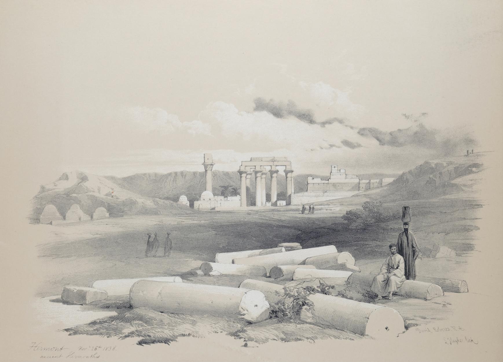 Landscape Print David Roberts - Ruines d
Erment, ancienne Hermontis : A.C.I.C. Original by D. The Robert