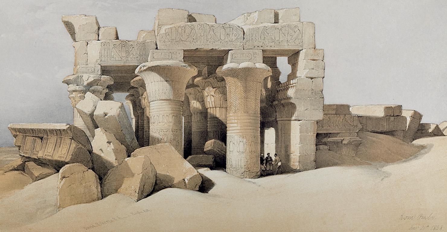 Ruins of the Temple of Kom Ombo, Egypt: A 19th C. Lithograph by David Roberts For Sale 2