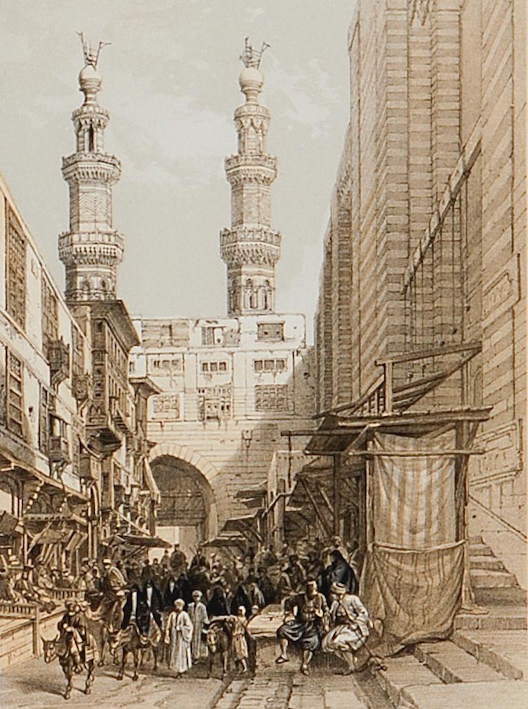 Five Framed Views of Egypt & Petra: Original 19th C. Lithographs by D. Roberts For Sale 2