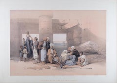 Entrée du temple d'Amuneal, Thèbes, Égypte : Original C.I.C. Lithographie by The Robert
