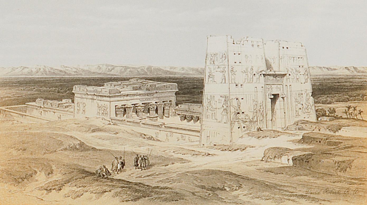 Temple of Edfou, Egypt: A 19th Century Lithograph by David Roberts 2