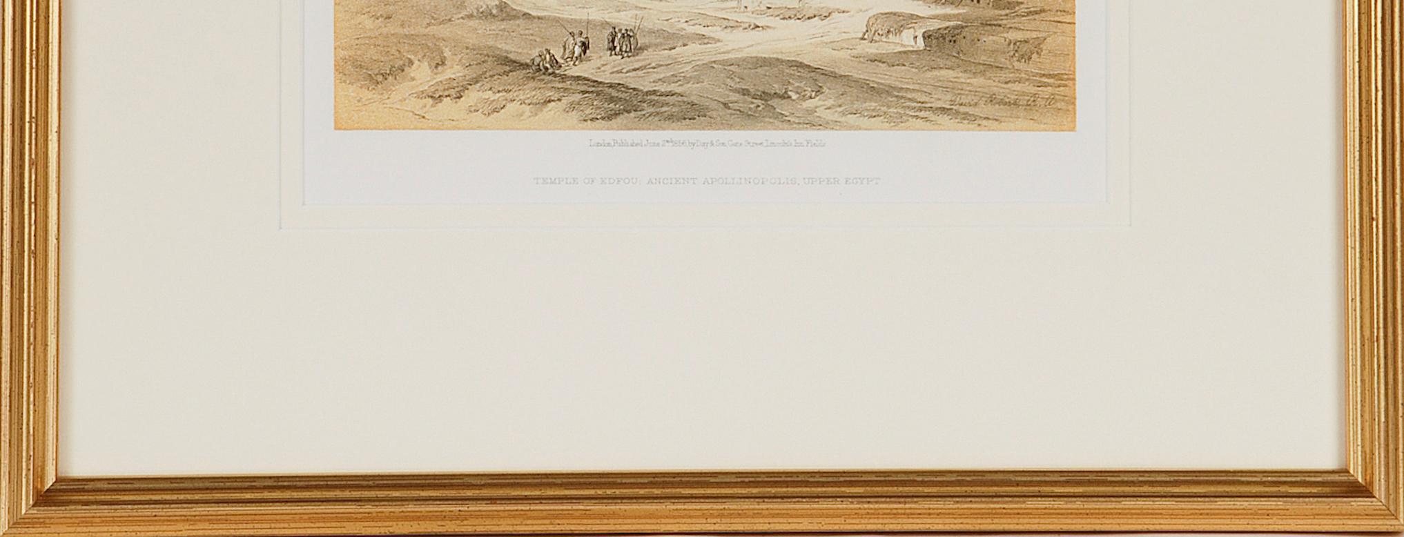 Temple of Edfou, Egypt: A 19th Century Lithograph by David Roberts 4