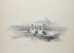 Temple of Isis, Dendera Roof, Egypt: Original 19th C. Lithograph by D. Roberts