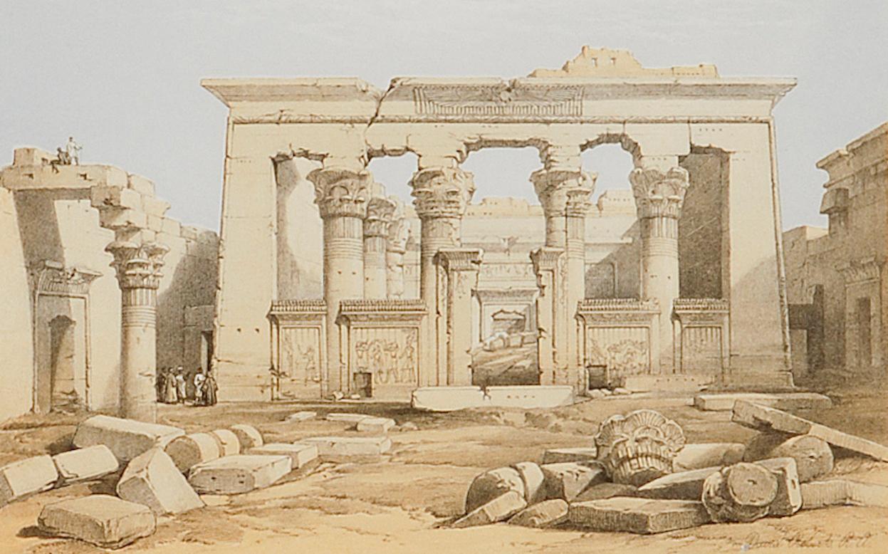 Temple of Kalabashe, Nubia: A 19th Century Lithograph by David Roberts 1