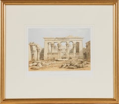 Temple of Kalabashe, Nubia : une lithographie du 19e siècle de David Roberts