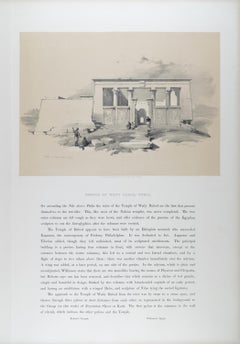 Temple of Wady Dabod, Nubia: Original 19th C. Lithograph by D. Roberts