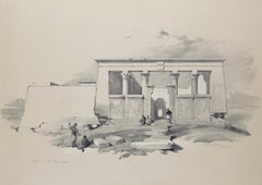 Antique Temple of Wady Dabod, Nubia: Original 19th C. Lithograph by D. Roberts
