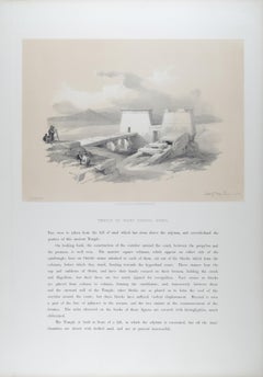 Temple of Wady Saboua, Nubia, Egypt: Original 19th C. Lithograph by D. Roberts