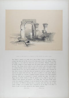 Temple on the Island of Bigge, Egypt: Original 19th C. Lithograph by D. Roberts
