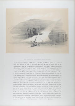 Tempel von Aboo-Simbel, Vom Nil aus: Original-Lithographie aus dem 19. Jahrhundert von D. Roberts