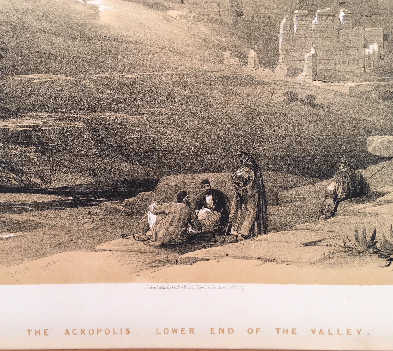 The Acropolis, Lower End of the Valley  (of Petra) - Print by David Roberts