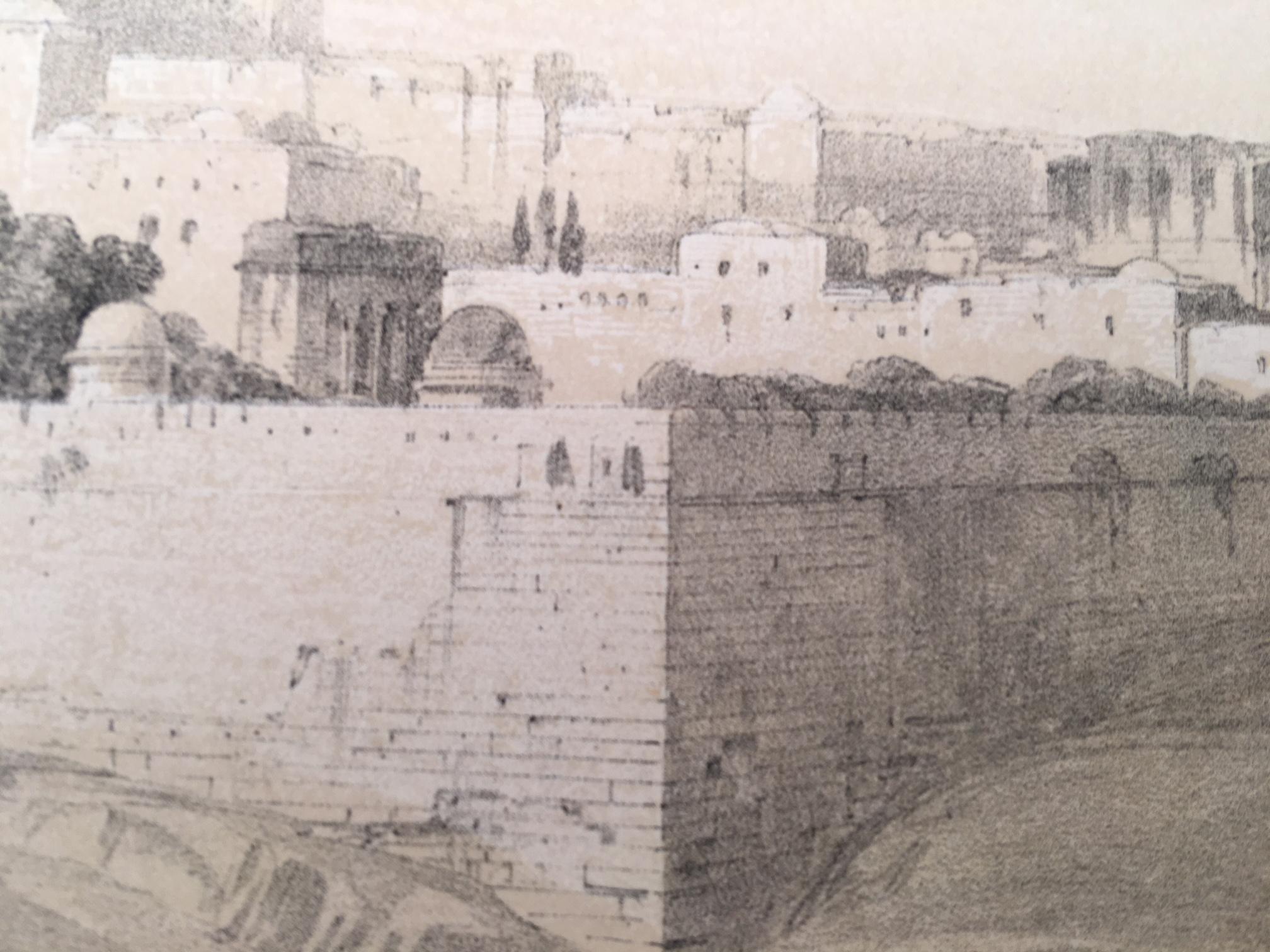 The Church of the Purification (and the Wailing Wall) - Romantic Print by David Roberts