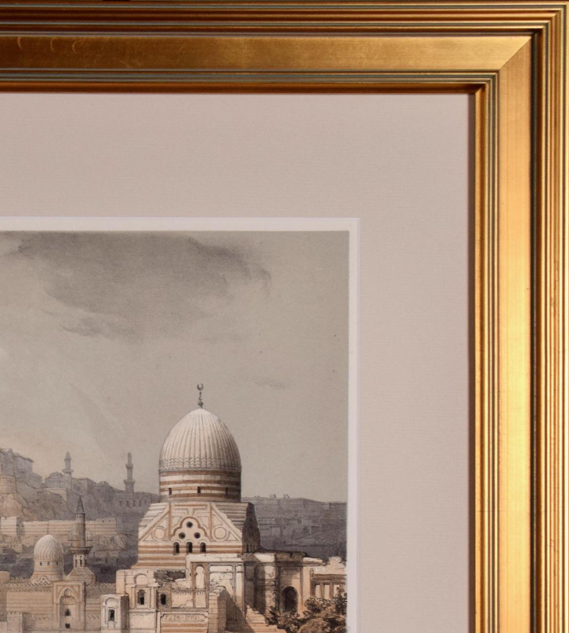 The Citadel of Cairo: 19th C. Hand-colored Roberts Lithograph - Brown Landscape Print by David Roberts