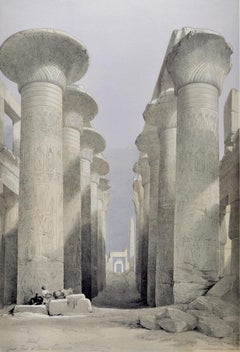 The Great Hall at Karnak, Luxor, Egypt: A 19th C. Lithograph by David Roberts
