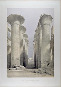 The Great Hall at Karnak, Luxor, Egypt: A 19th C. Lithograph by David Roberts