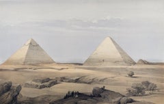 The Great Pyramids of Giza, Egypt: A 19th C. Lithograph by David Roberts