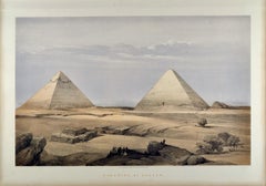 Las Grandes Pirámides de Guiza, Egipto: Litografía del siglo XIX de David Roberts