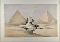 The Great Sphinx & Pyramids, Giza, Egypt: A 19th C. Lithograph by David Roberts