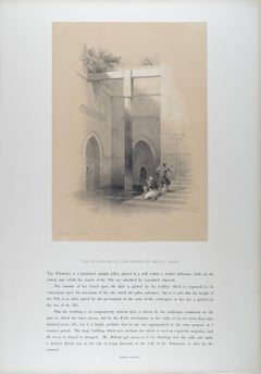 The Nilometer on Rhoda, Cairo, Egypt: Original 19th C. Lithograph by D. Roberts