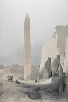 The Obelisk of Luxor: An Original 19th C. Lithograph by D. Roberts