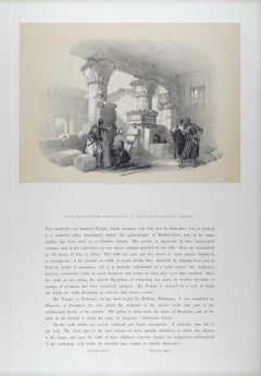 The Portico of Dayr-Medeeneh, Thebes: Original 19th C. Lithograph by D. Roberts