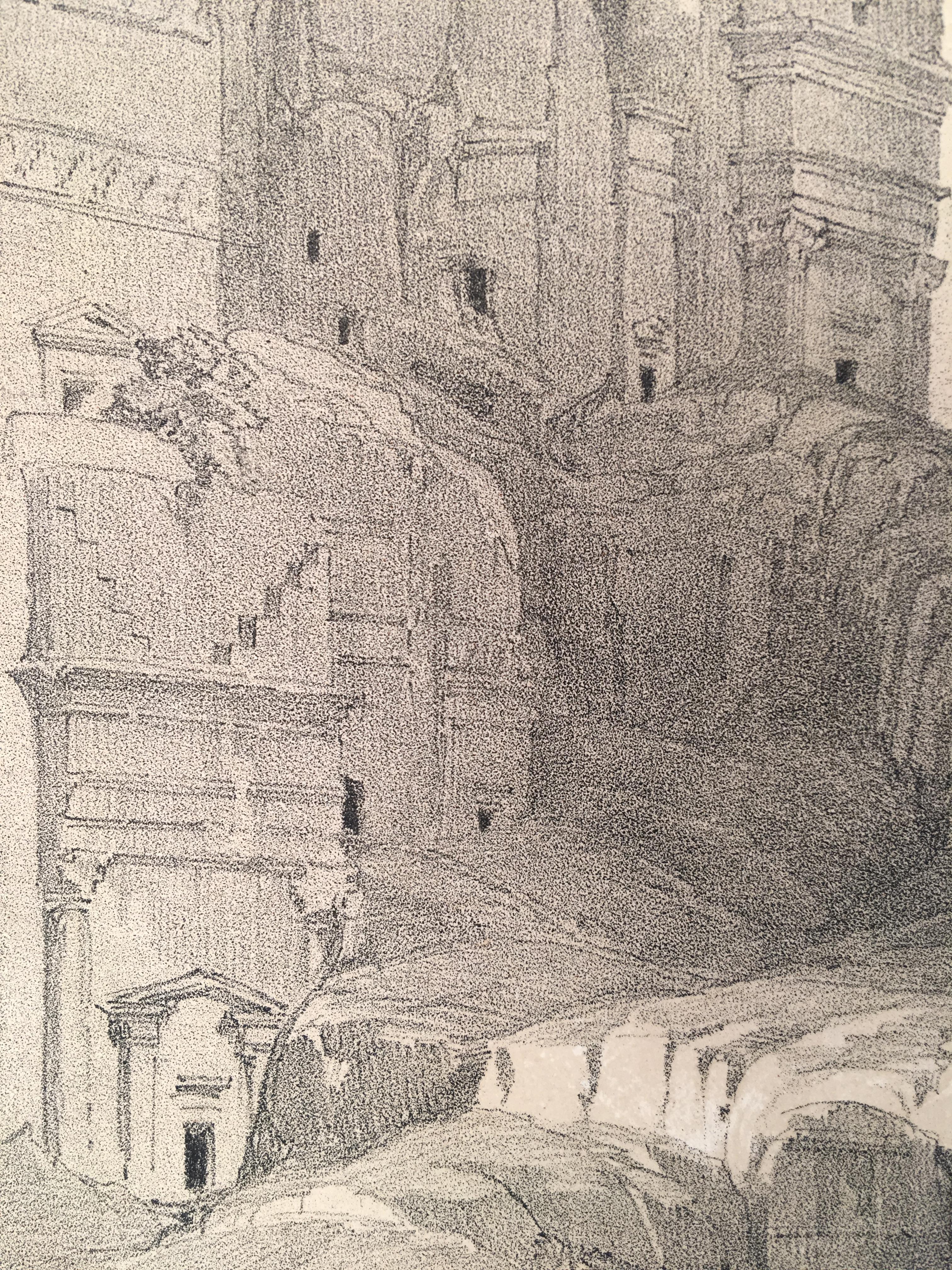 The Ravine (Petra 1834) - Beige Landscape Print by David Roberts