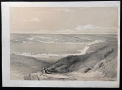 The Sea of Tiberias. David Roberts Holy Land lithograph, 1844.