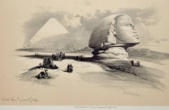 The Sphinx & Pyramid, Giza, Egypt: Original 19th C. Lithograph by David Roberts