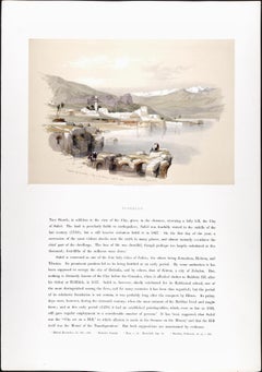 Tiberias from the Walls: David Roberts' 19th C. Hand-colored Lithograph