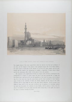 Tombe dei Califfi e la Cittadella, Il Cairo: Litografia originale del 19° secolo di C.A.D. Roberts