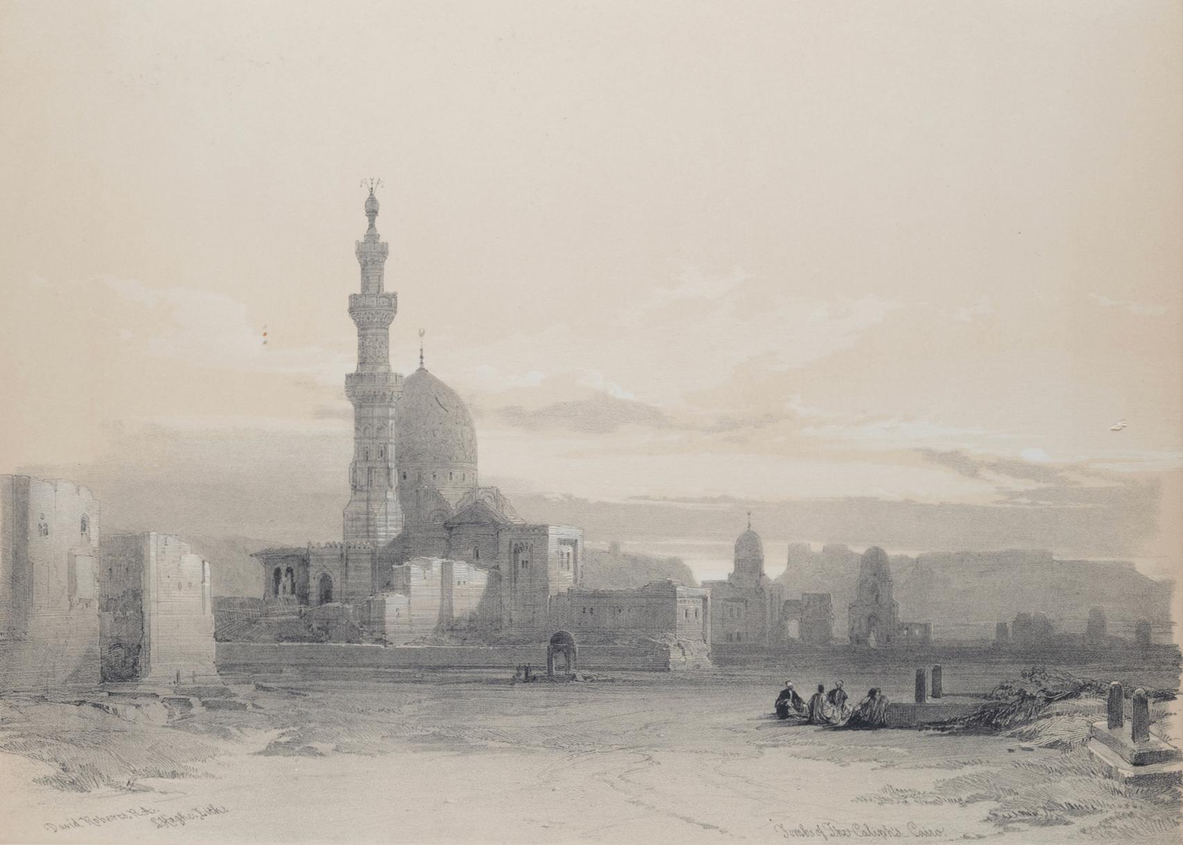 Tombs of Caliphs 
the Citadel, Cairo: Original 19th C. Lithograph by D. Roberts