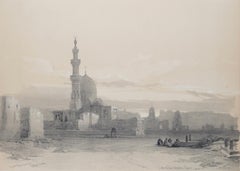 Tombs of Caliphs & the Citadel, Cairo: Original 19th C. Lithograph by D. Roberts