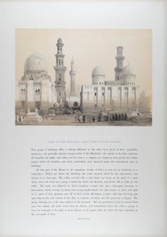 Tombe dei Memlook, Il Cairo, Egitto: Litografia originale del 19° secolo di C.A.D. Roberts