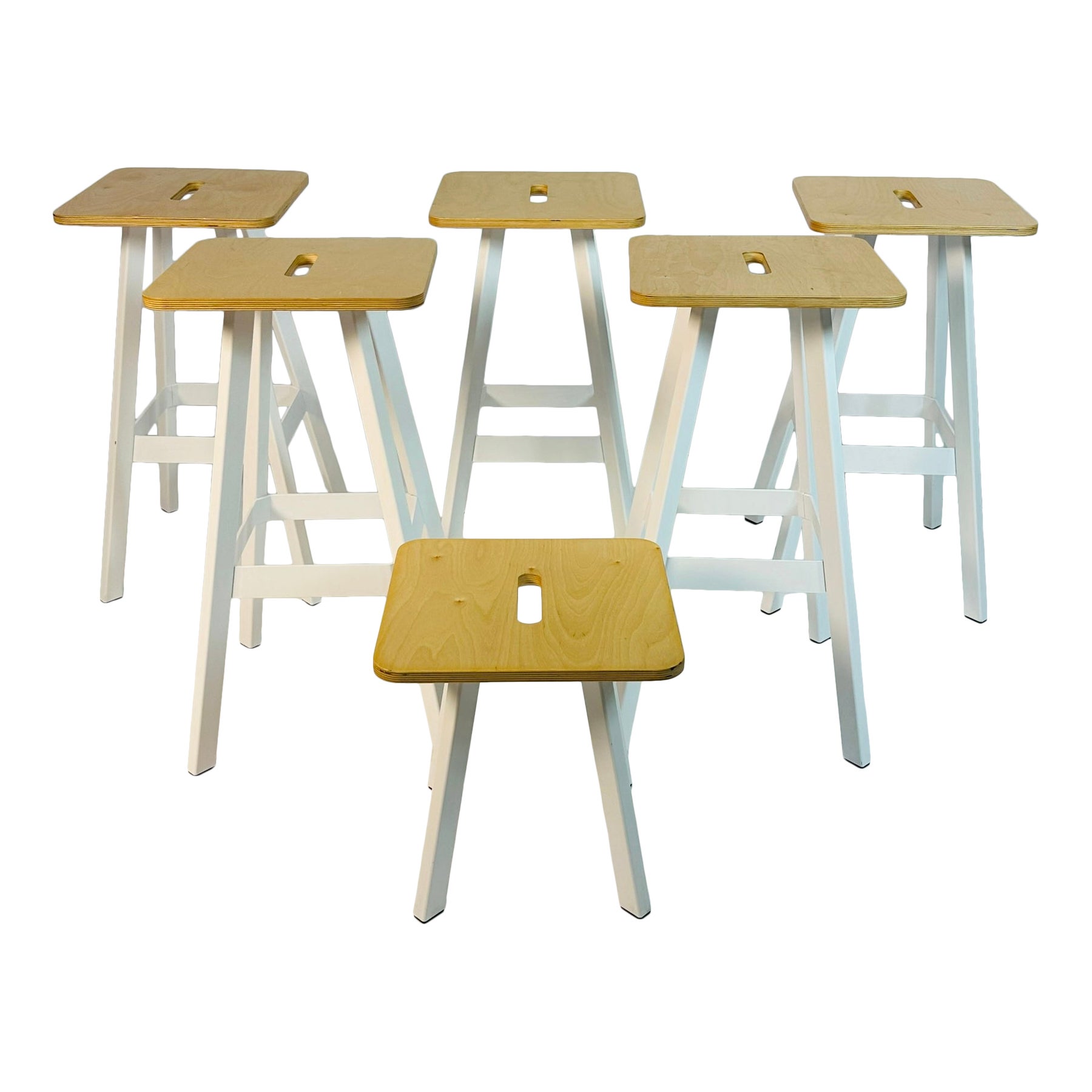 David Rockwell per Knoll Easy Stools - 5 sgabelli altezza bar e 1 sgabello David Lowe in vendita