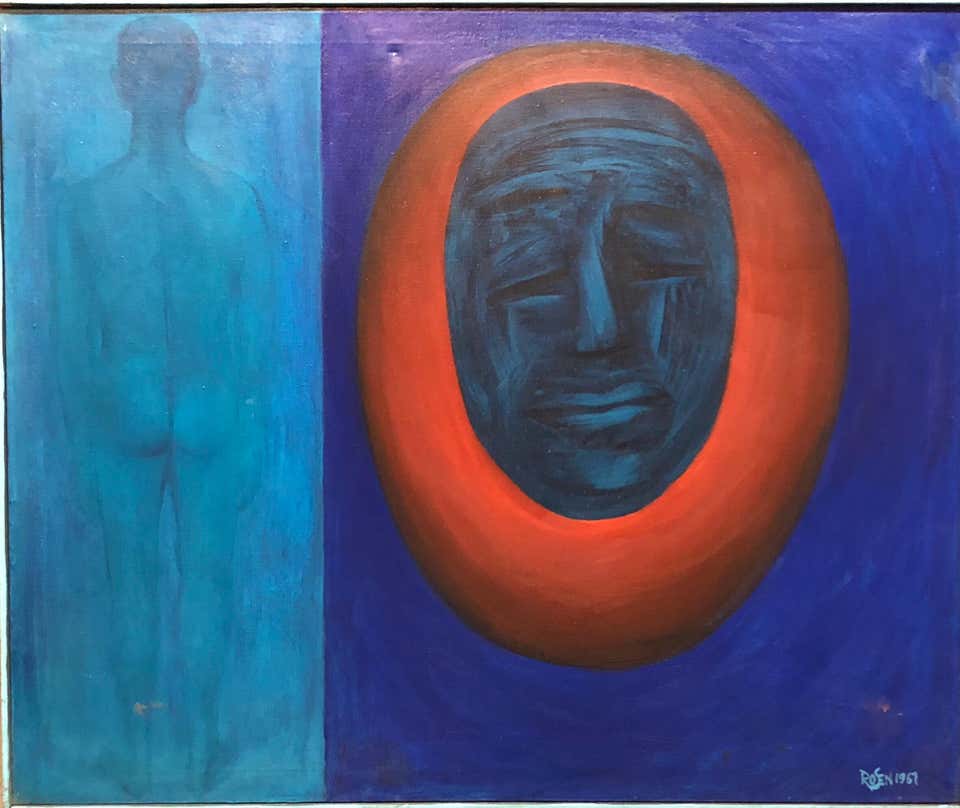 David Rosen (b.1912) - Dancing Figures, Oil on Board For Sale at 1stdibs