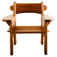 David Rosén "Berga" Armchair in Stained Pine by Nordiska Kompaniet, 1940s