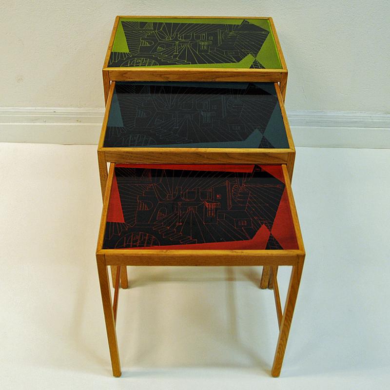 David Rosèn Vintage Futura Insert tables of three pcs 1953, Sweden 5