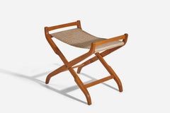 David Rosén, Hocker „Futura“, Stoff, Holz, Nordiska Kompaniet, Schweden, 1950er Jahre