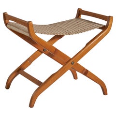 David Rosén, Hocker „Futura“, Stoff, Holz, Nordiska Kompaniet, Schweden, 1950er Jahre