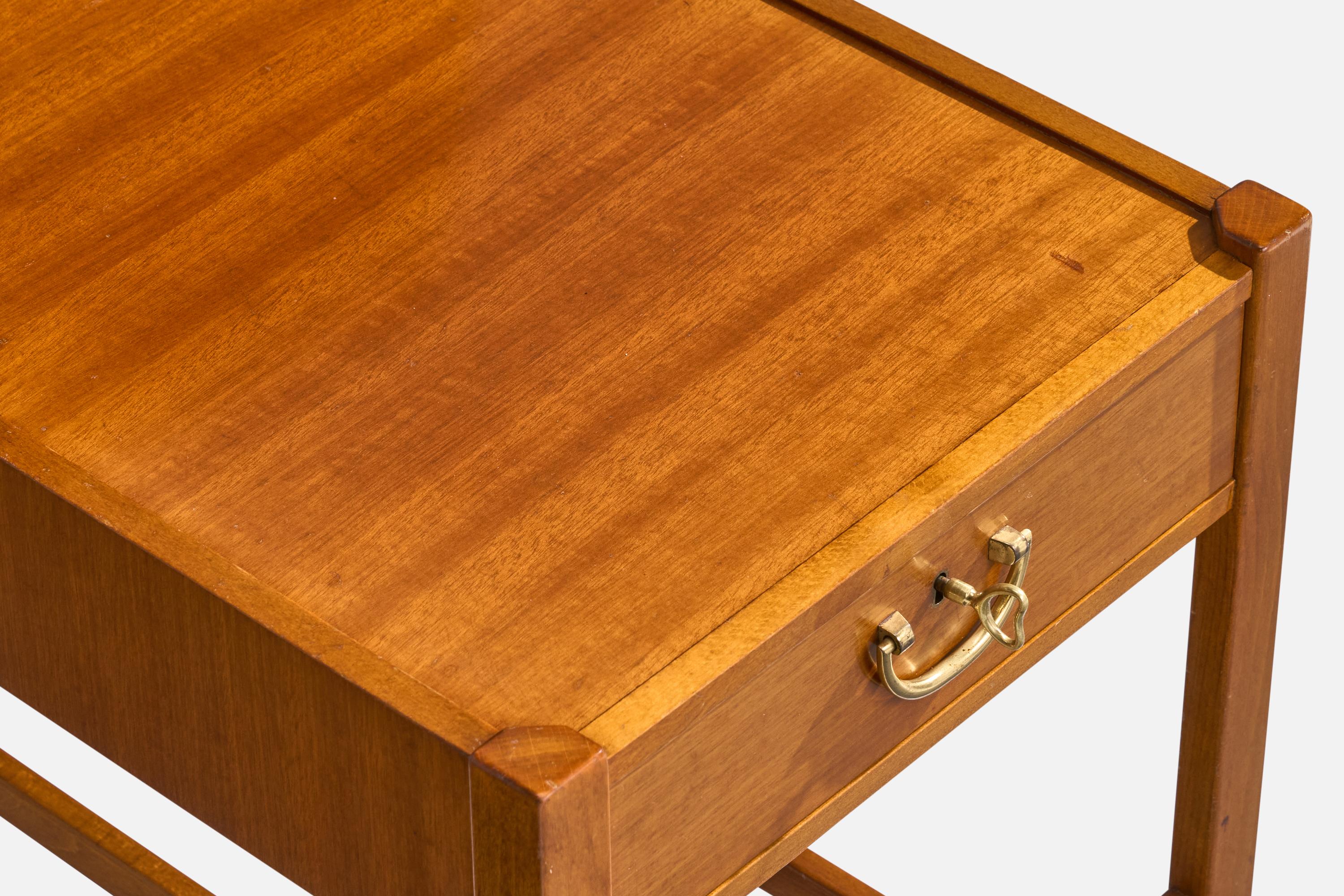 David Rosèn, Nighstands, Wood, Brass, Sweden, 1950s For Sale 6