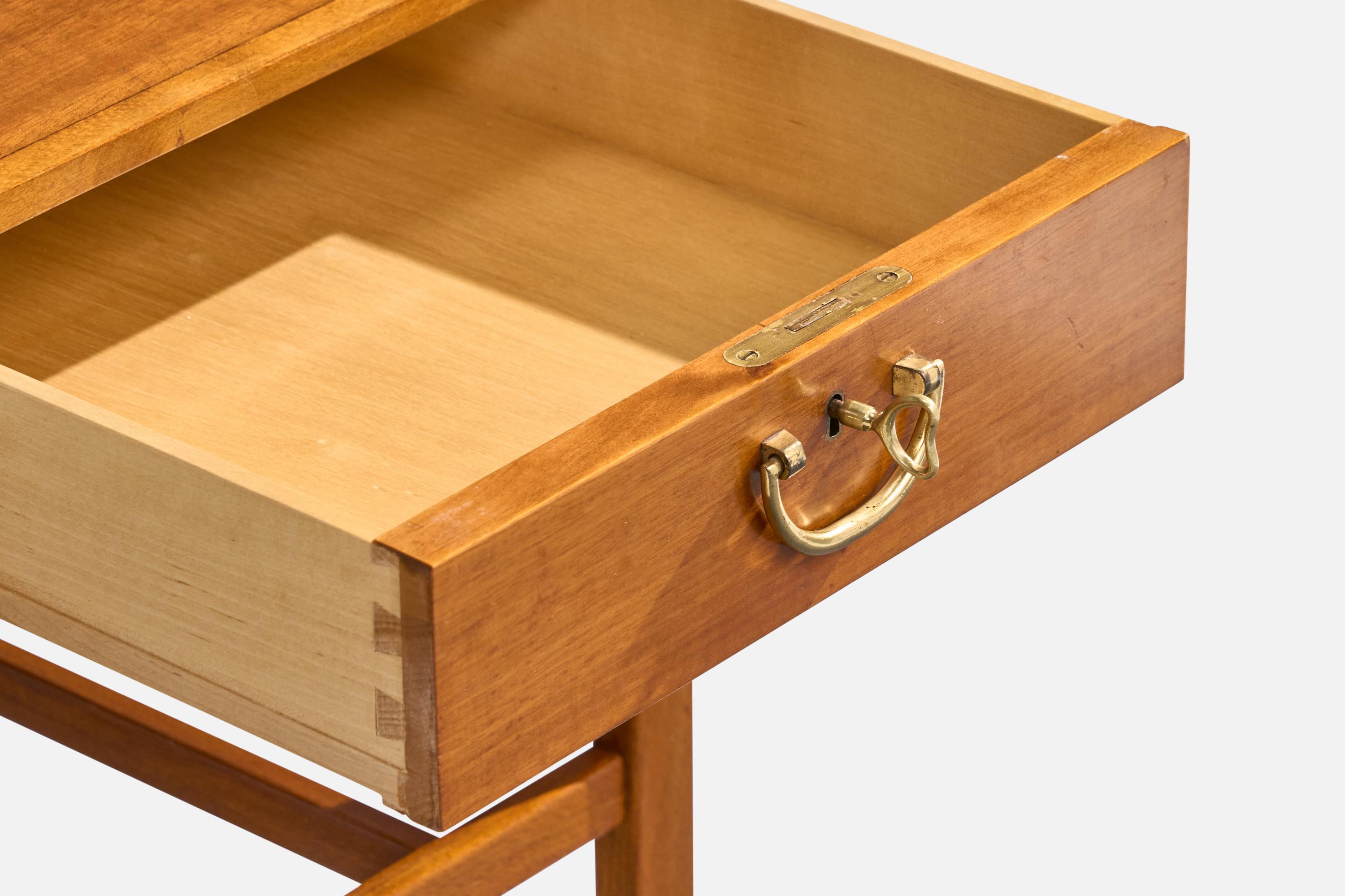 David Rosèn, Nighstands, Wood, Brass, Sweden, 1950s For Sale 8