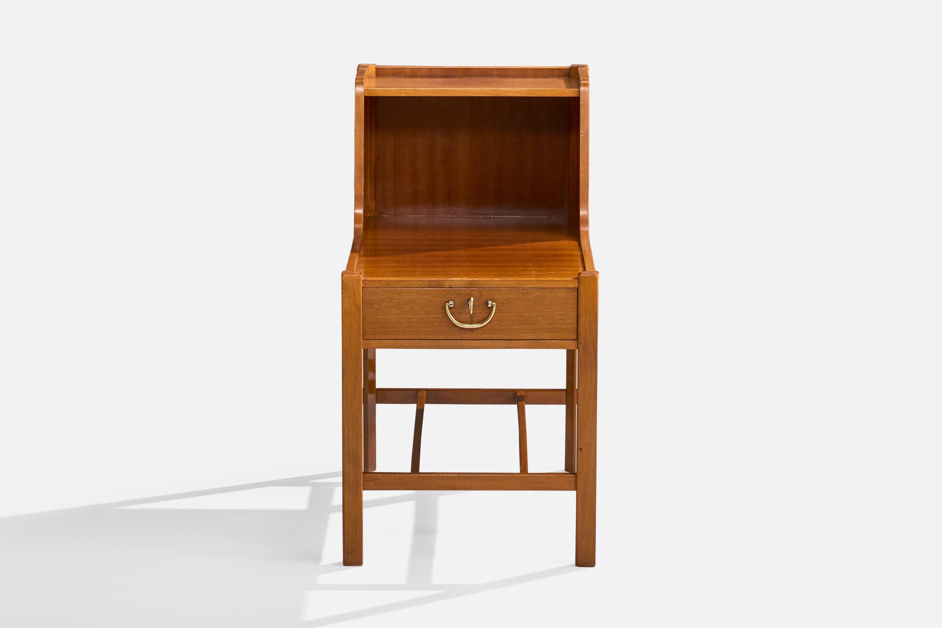 David Rosèn, Nighstands, Wood, Brass, Sweden, 1950s For Sale 3