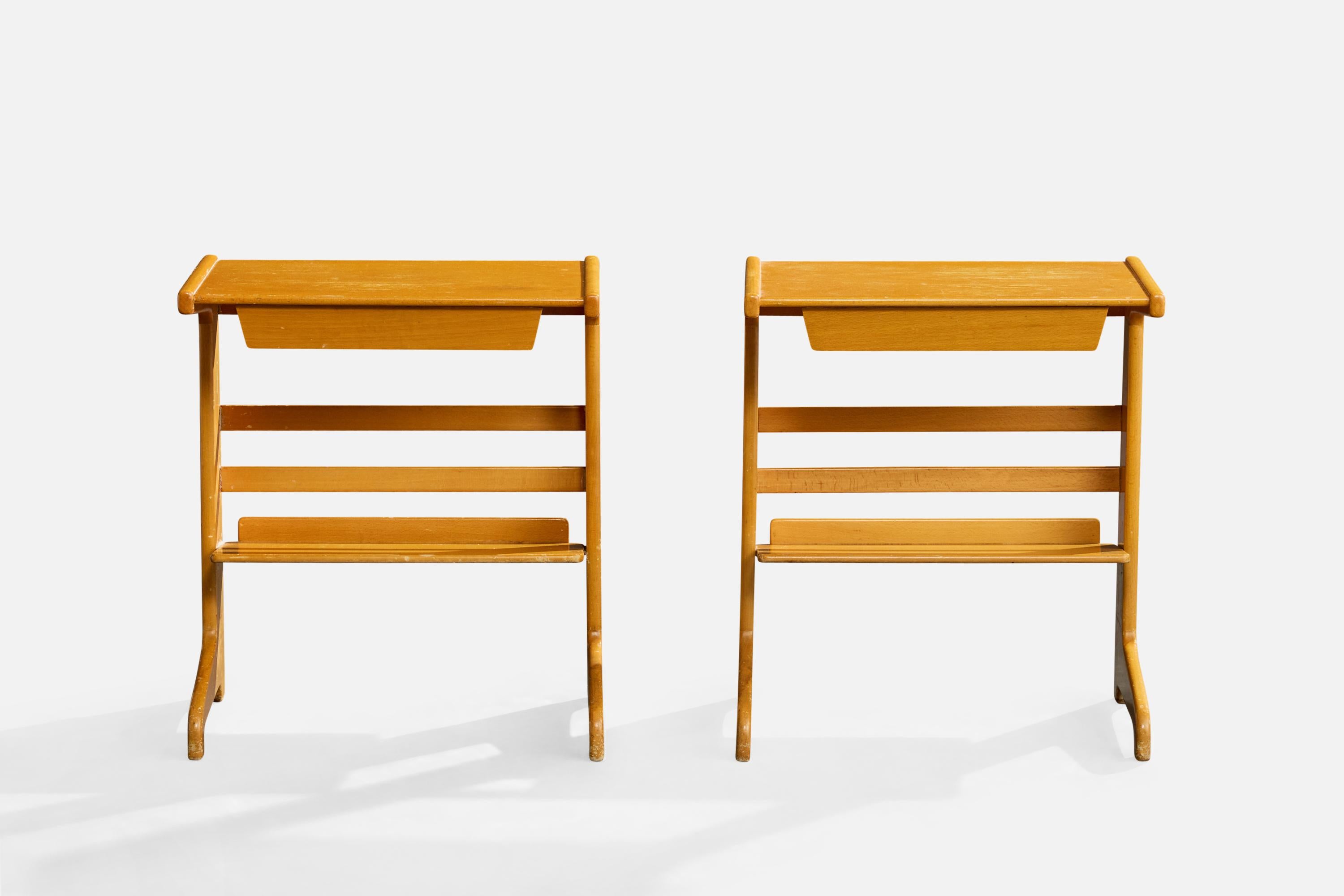 David Rosén, Mesillas de noche, Teca, Suecia, años 50 Moderno de mediados de siglo en venta