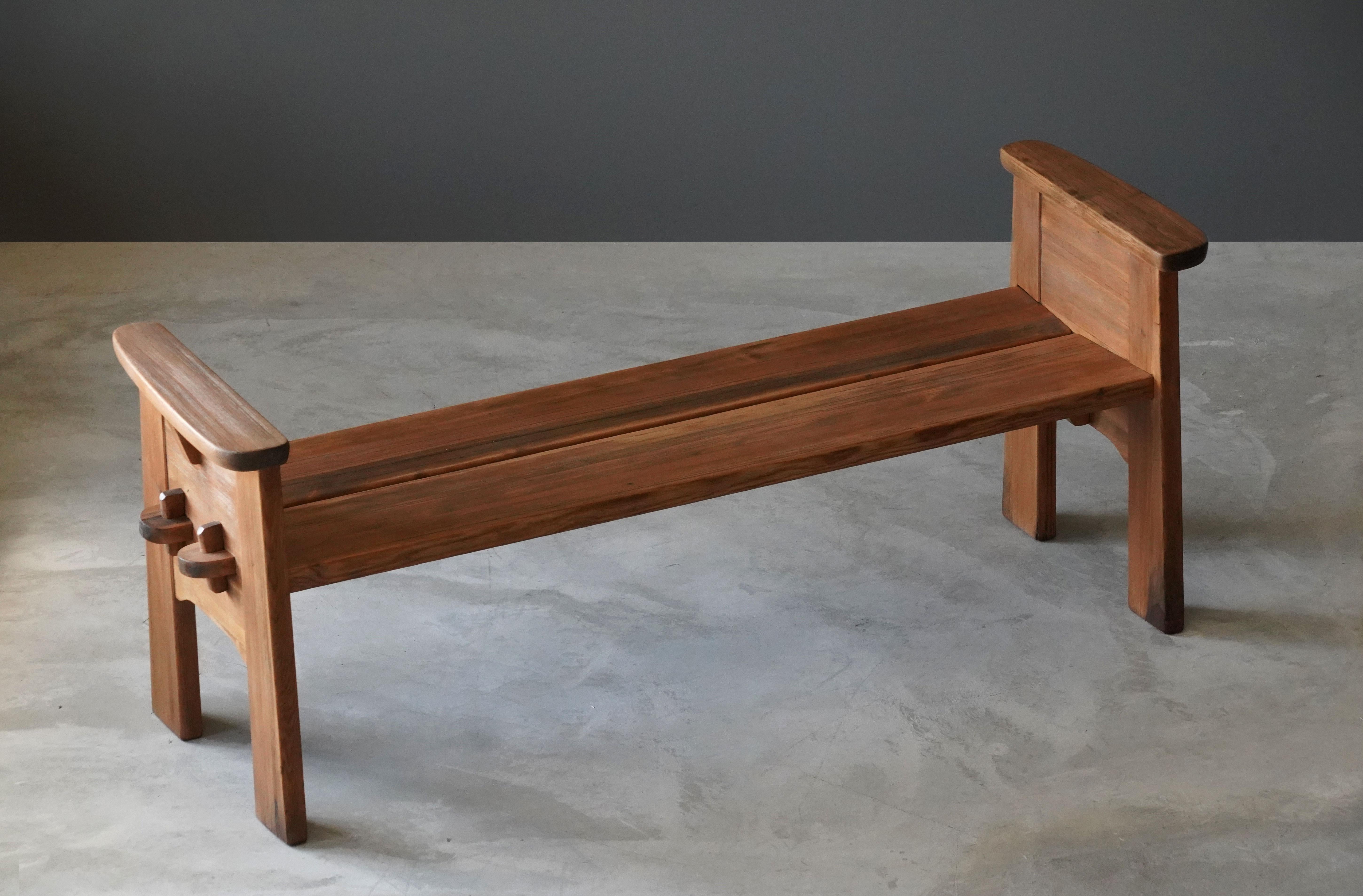 A rare demountable bench designed by David Rosén. Produced and retailed by Nordiska Kompaniet, Sweden, circa 1940s

David Rosén served as the head designer at Nordiska Kompaniet, preceeded by Axel Einar Hjorth.
     