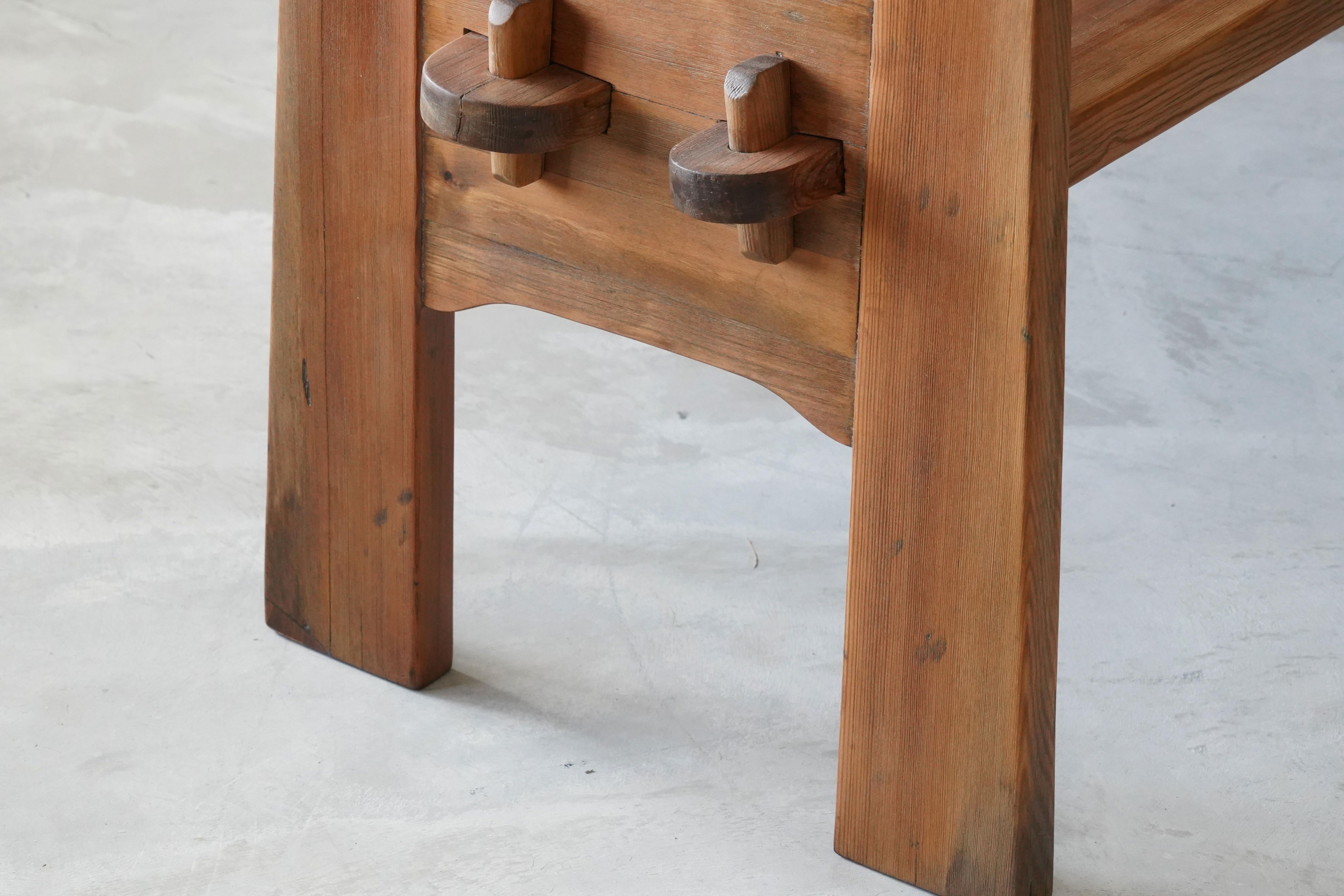 Pine David Rosén, Rare Demountable Modernist Bench, Nordiska Kompaniet, Sweden, 1940s