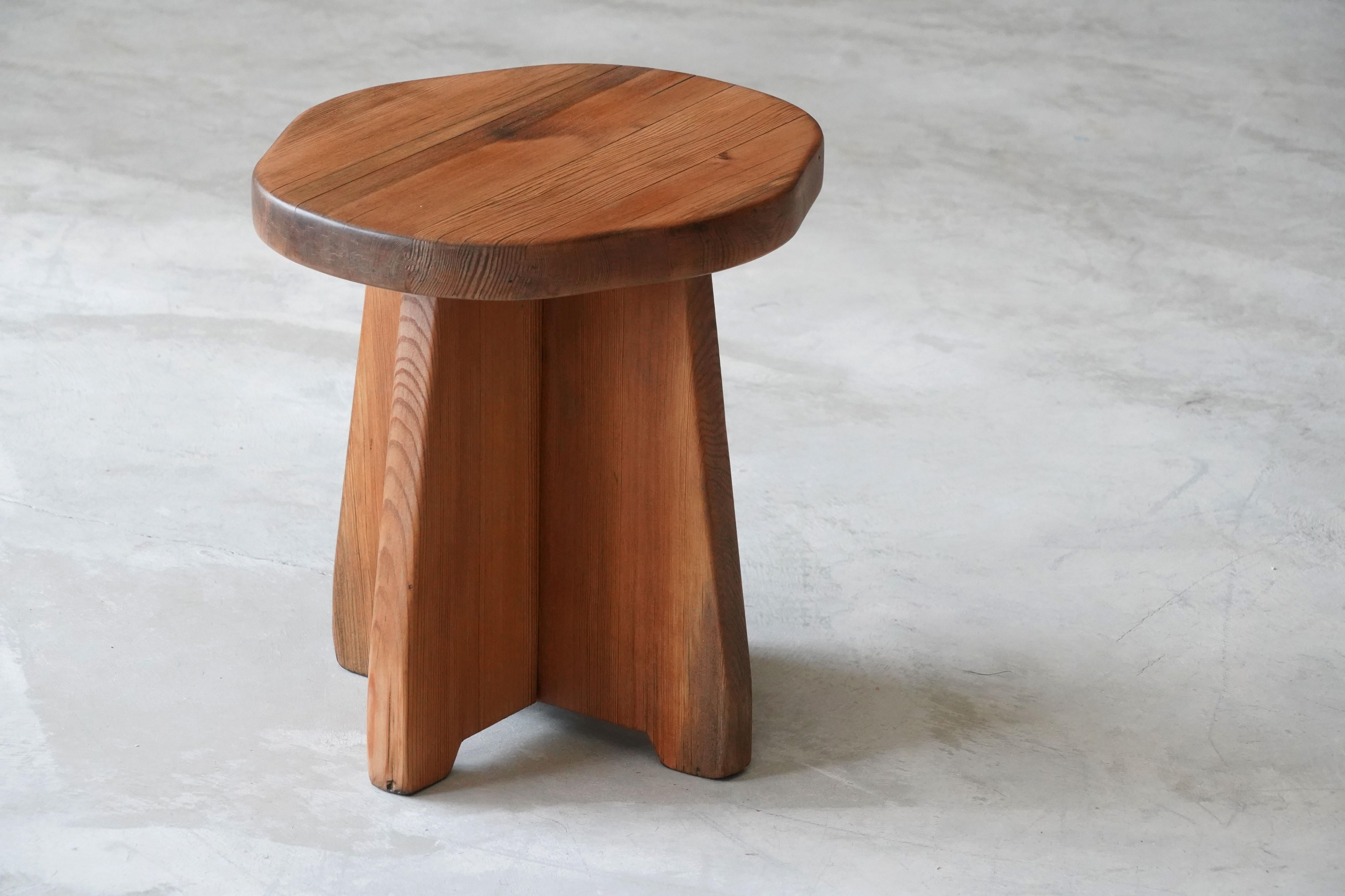 Scandinavian Modern David Rosén, Rare Modernist Stool or Side Table, Pine, Nordiska Kompaniet, 1930s