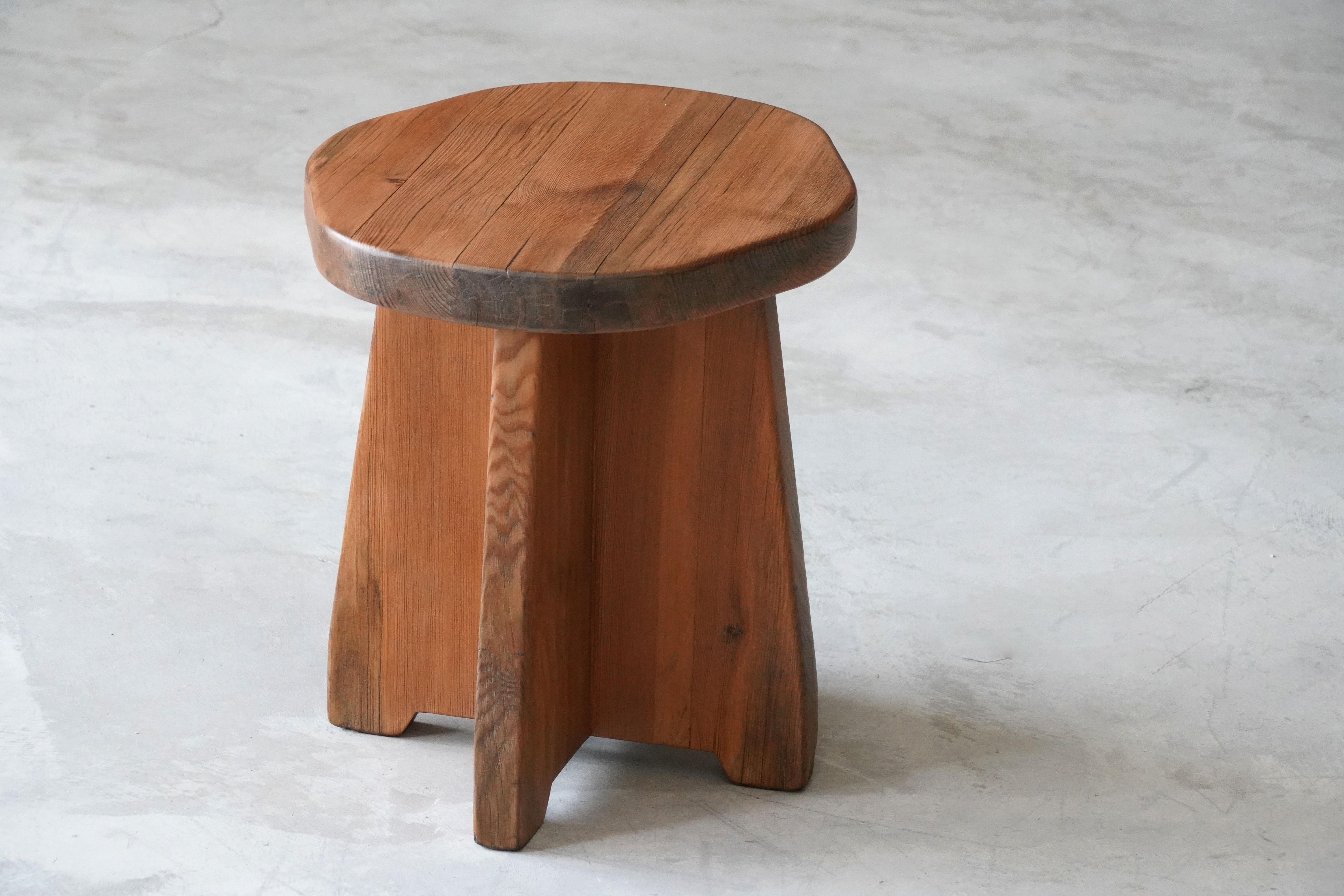 Swedish David Rosén, Rare Modernist Stool or Side Table, Pine, Nordiska Kompaniet, 1930s