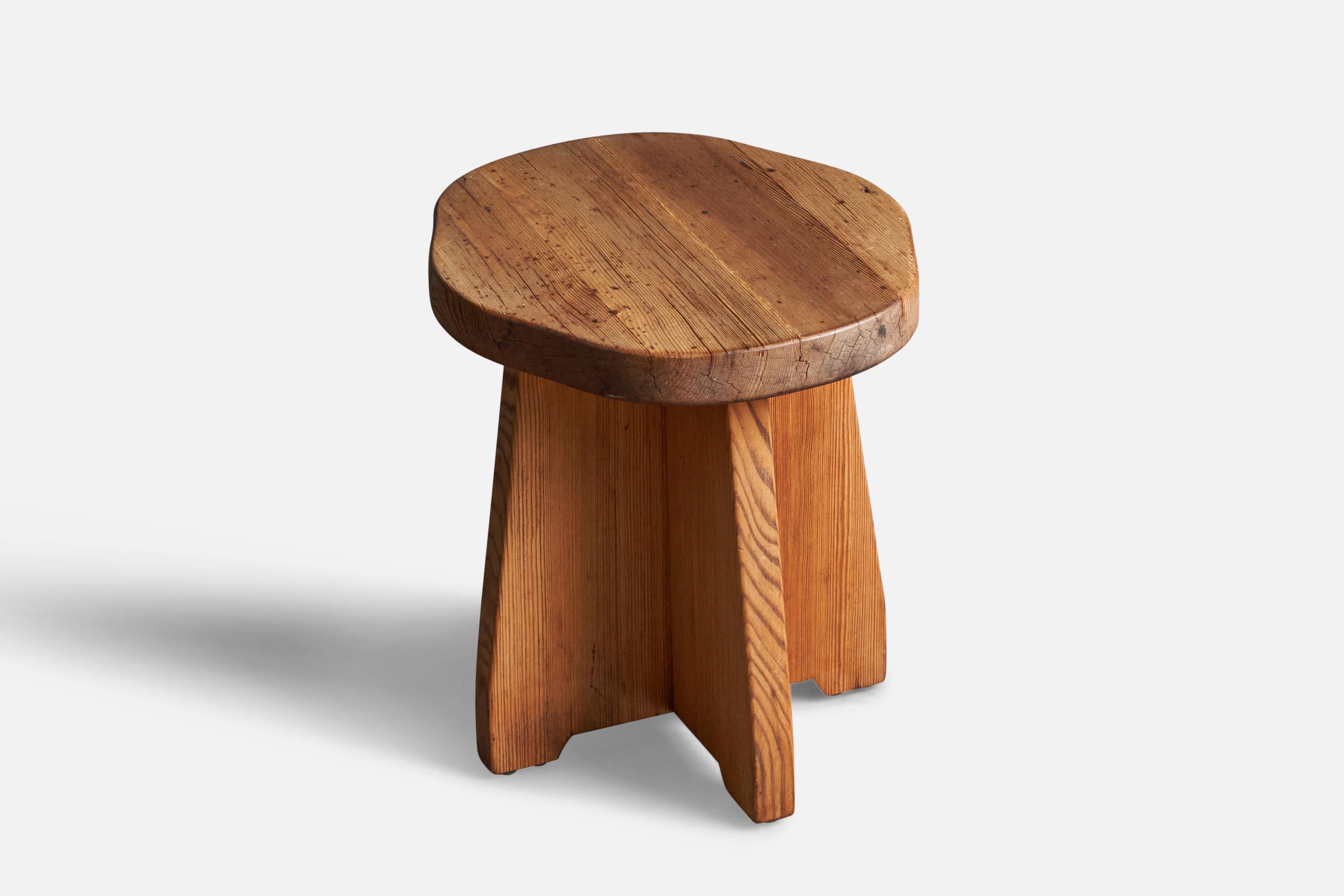 David Rosén, Stool, Pine, Sweden, 1940s In Good Condition For Sale In High Point, NC