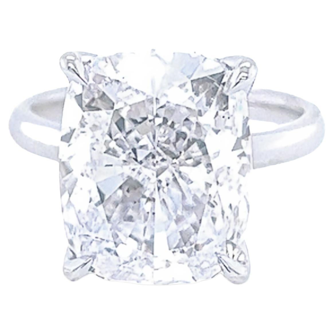 David Rosenberg Bague de fiançailles avec diamant taille coussin G VS2 certifié GIA de 10,00 carats